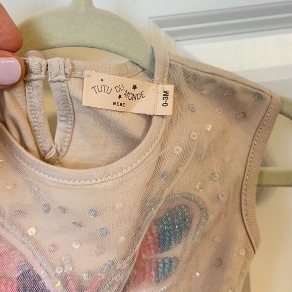 TUTU DU MONDE Bebe Infant Bloom Butterfly Tutu Dress in Nougat Mix Size 0-3 Mos - Picture 5 of 7